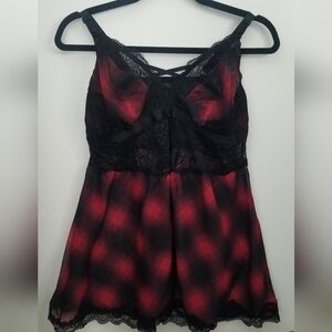 Torrid Black and Red Chemise Lingerie